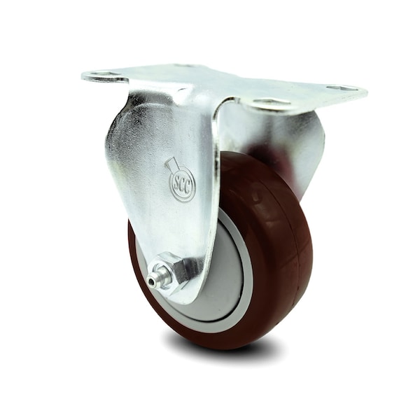 Service Caster 3.5 Inch Maroon Polyurethane Wheel Rigid Top Plate Caster SCC-20R3514-PPUB-MRN - main